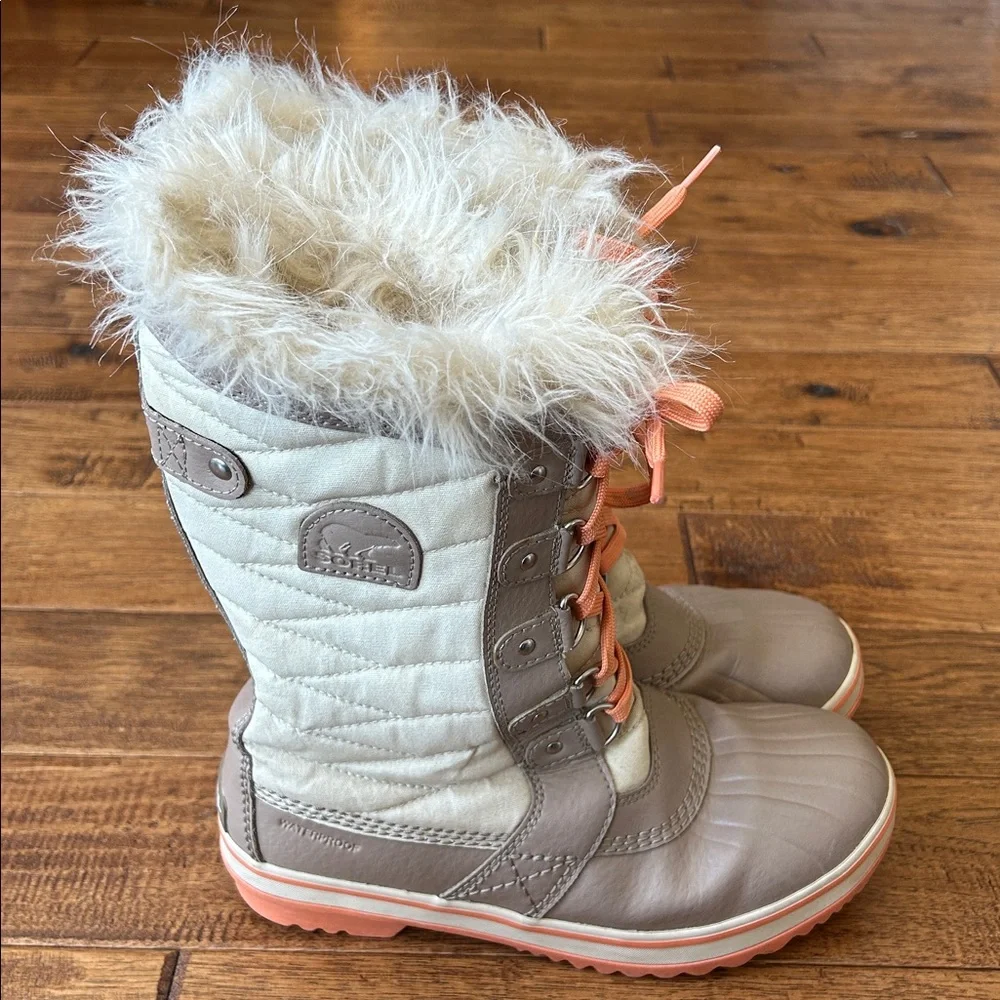 Sorel Tofino II Faux Fur Lined Waterproof Snow Boots Big Kids Size 6